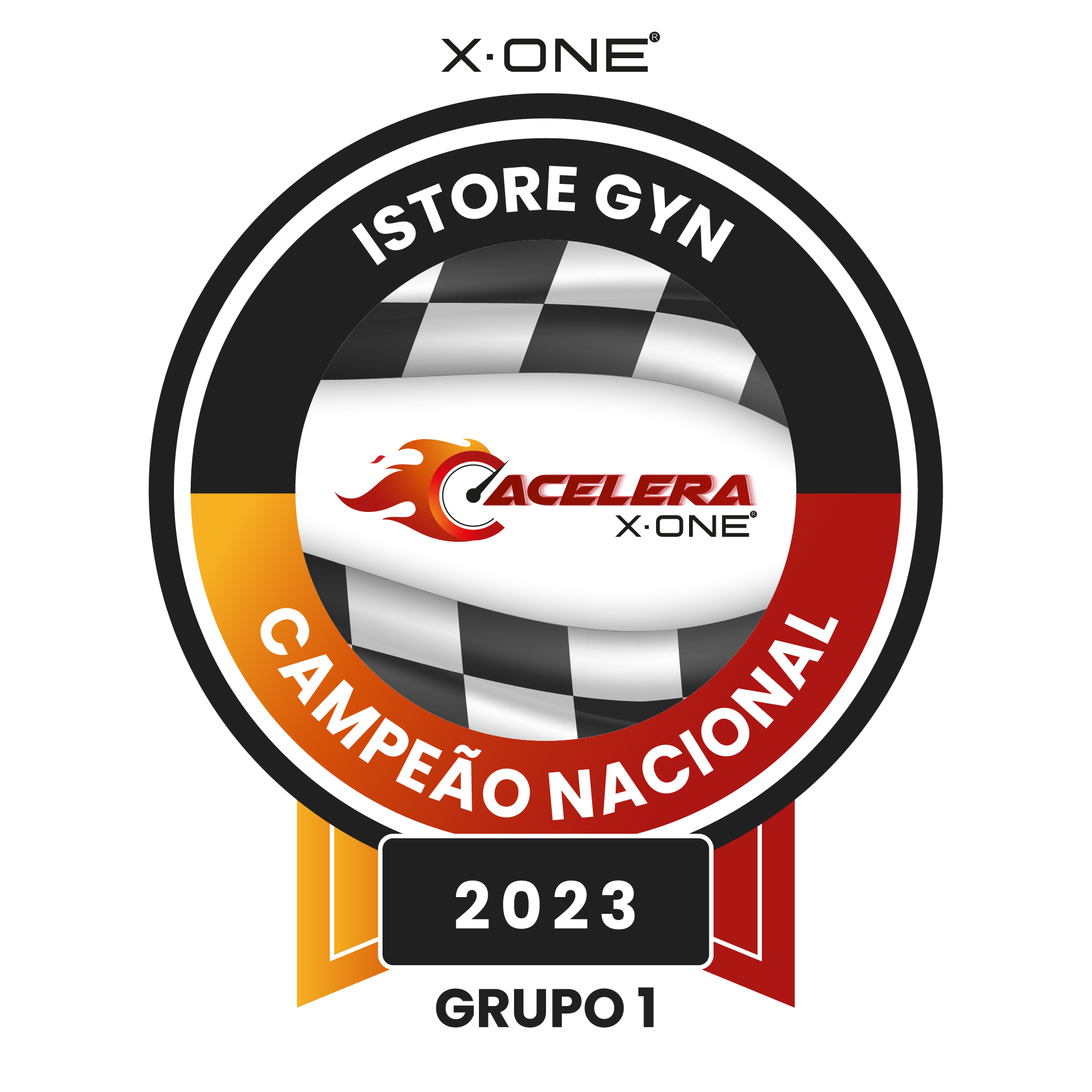 Selo iStore Gyn - Campeão Nacional Acelera X-One 2023